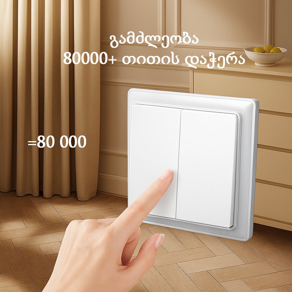 EW Series- 2 Gang Switch White - Image 2