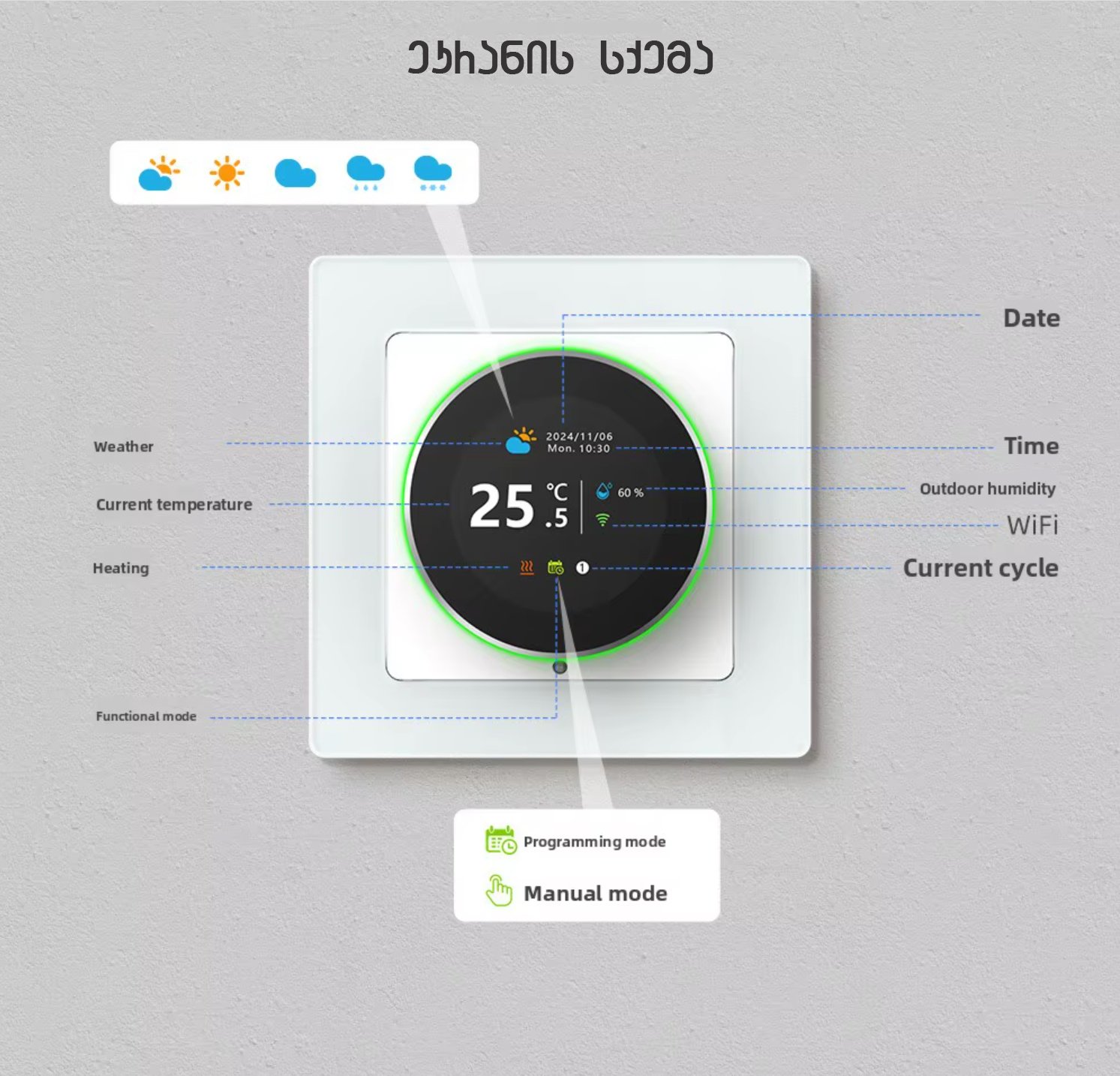 Smart WiFi თერმოსტატის გადამრთველი - Image 10